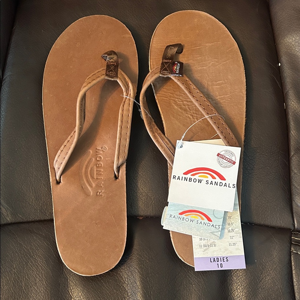 Women’s size 10 rainbow thin strap NWT - fits size 9.5-10.5